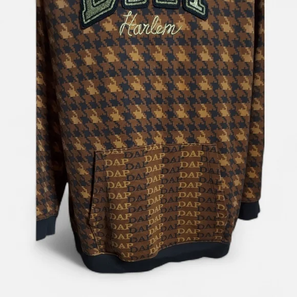 Dapper Dan X GAP | Monogram | Gold / Houndstooth | DAP Embroidered Hoodie - Picture 6 of 13